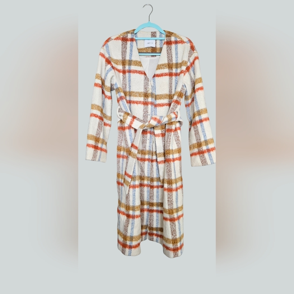 Greylin Multi Fall/Winter Colors Plaid Belted Coat